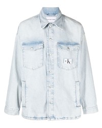 Veste-chemise en denim bleu clair Calvin Klein Jeans