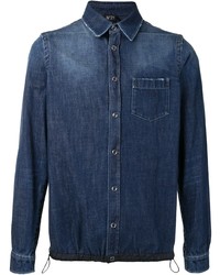 Veste-chemise en denim bleu marine N°21