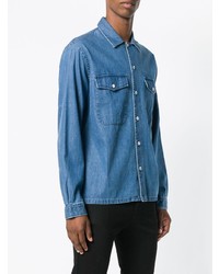 Veste-chemise en denim bleue Ami Paris