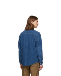 Veste-chemise en denim bleue Burberry