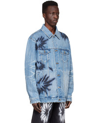 Veste-chemise en denim imprimée bleu clair We11done