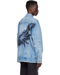 Veste-chemise en denim imprimée bleu clair We11done