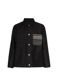 Veste-chemise en denim imprimée noire Sophnet.