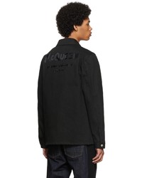 Veste-chemise en denim noire Alexander McQueen