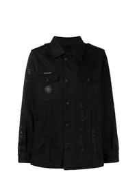 Veste-chemise en denim noire Philipp Plein
