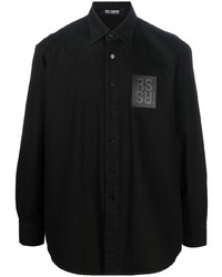 Veste-chemise en denim noire Raf Simons