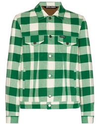 Veste-chemise en flanelle à carreaux vert foncé