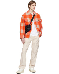 Veste-chemise en laine à carreaux orange Isabel Marant