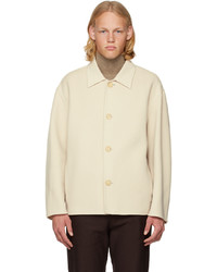 Veste-chemise en laine blanche Auralee