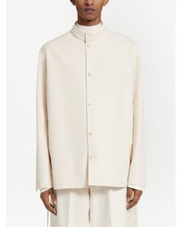 Veste-chemise en laine blanche Zegna