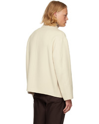 Veste-chemise en laine blanche Auralee
