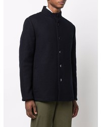 Veste-chemise en laine bleu marine Aspesi