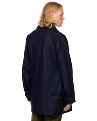 Veste-chemise en laine bleu marine Camiel Fortgens