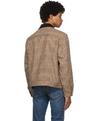 Veste-chemise en laine en pied-de-poule marron clair Levi's