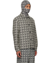 Veste-chemise en laine imprimée noire Marine Serre