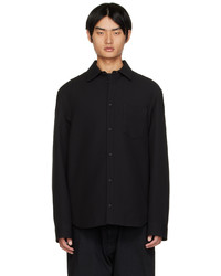 Veste-chemise en laine noire Balenciaga