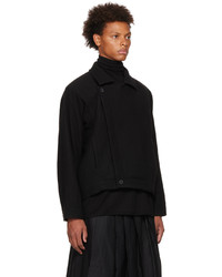 Veste-chemise en laine noire Jan Jan Van Essche