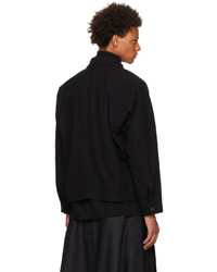 Veste-chemise en laine noire Jan Jan Van Essche