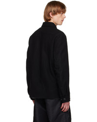 Veste-chemise en laine noire Dries Van Noten