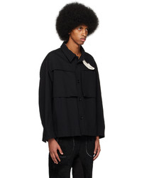 Veste-chemise en laine noire CCP