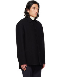 Veste-chemise en laine noire Jil Sander