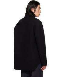 Veste-chemise en laine noire Jil Sander