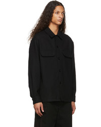 Veste-chemise en laine noire Lemaire