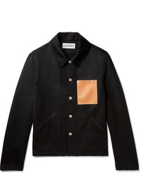 Veste-chemise en laine noire Loewe