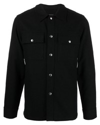 Veste-chemise en laine noire Sandro