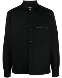Veste-chemise en laine noire Zegna