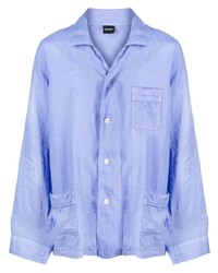 Veste-chemise en lin bleu clair Aspesi