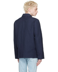 Veste-chemise en lin bleu marine A.P.C.