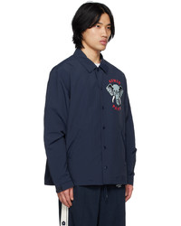 Veste-chemise en nylon bleu marine Kenzo