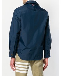 Veste-chemise en nylon bleu marine Thom Browne