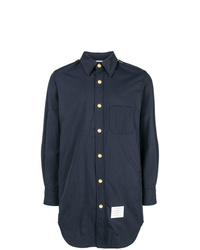 Veste-chemise en nylon bleu marine Thom Browne