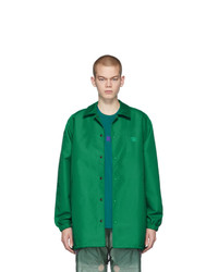 Veste-chemise en nylon imprimée verte