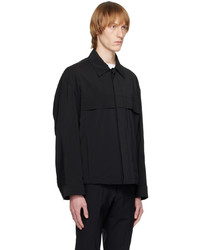 Veste-chemise en nylon noire Solid Homme