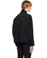 Veste-chemise en nylon noire Solid Homme