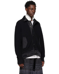 Veste-chemise en nylon noire Sacai