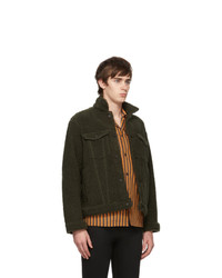 Veste-chemise en polaire olive Naked and Famous Denim