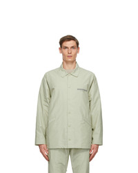 Veste-chemise en satin vert menthe