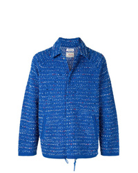 Veste-chemise en tweed bleue Coohem