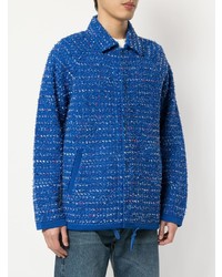 Veste-chemise en tweed bleue Coohem