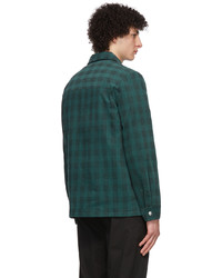 Veste-chemise en velours côtelé à carreaux vert foncé A.P.C.