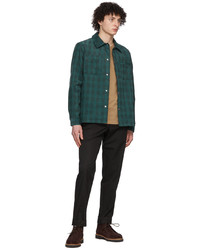 Veste-chemise en velours côtelé à carreaux vert foncé A.P.C.