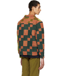Veste-chemise en velours côtelé à patchwork multicolore Bode