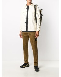 Veste-chemise en velours côtelé beige Stone Island