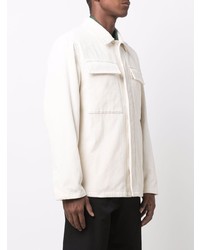 Veste-chemise en velours côtelé blanche Jil Sander