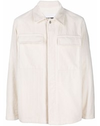Veste-chemise en velours côtelé blanche Jil Sander