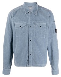 Veste-chemise en velours côtelé bleu clair C.P. Company